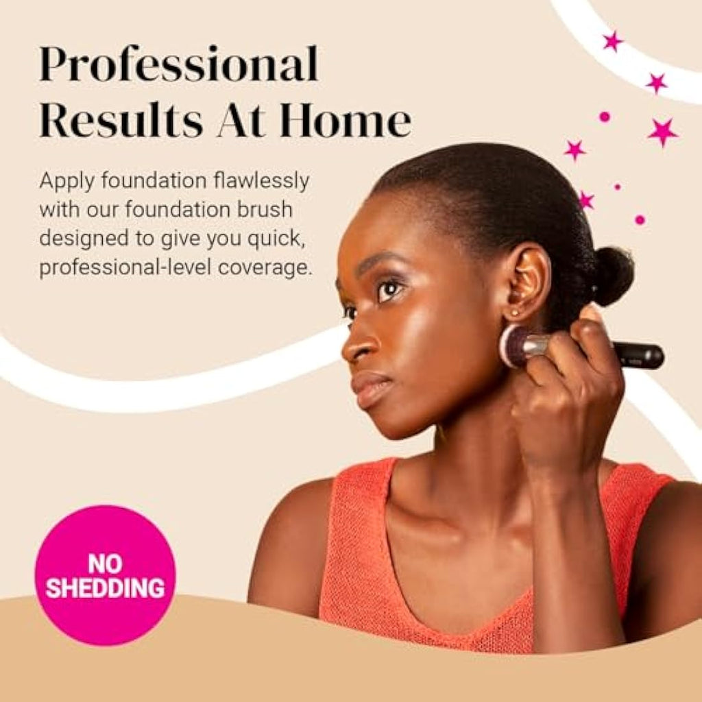 Keshima Flat Top Kabuki Foundation Brush | Dense Synthetic Buffing Tool
