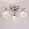 Aurolite Bolla 3-Light LED Semi Flush Ceiling Light | Chrome 4000K