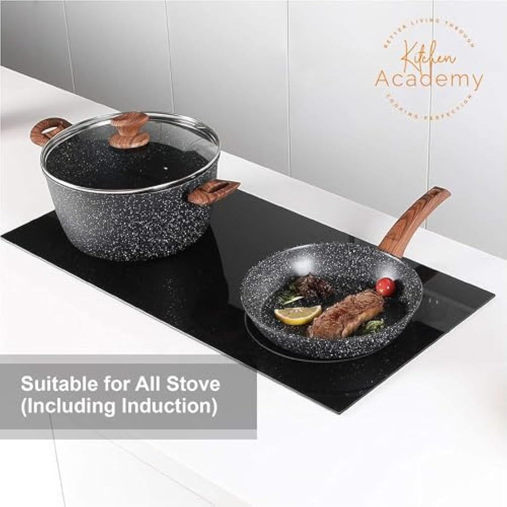 Kitchen Academy 12-Piece Nonstick Granite Induction Cookware Set