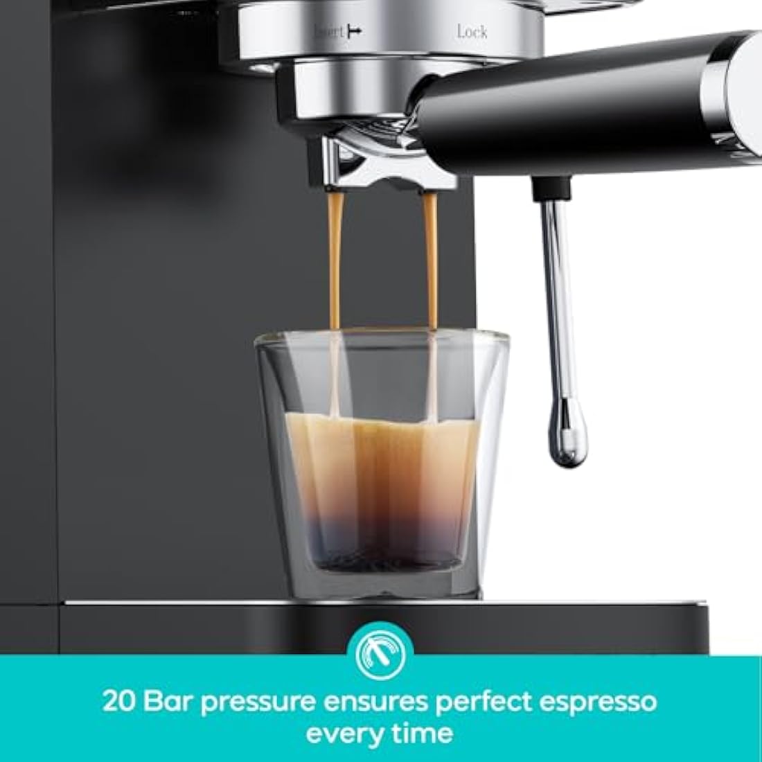 Casabrews 20-Bar Espresso Machine | Professional Coffee Maker with Steamer