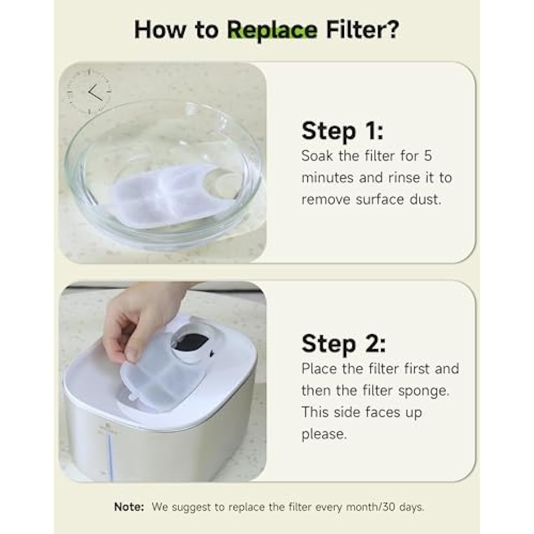 APETDOLA Cat Water Fountain Filters - 8 Pack Replacement for FS10PRO