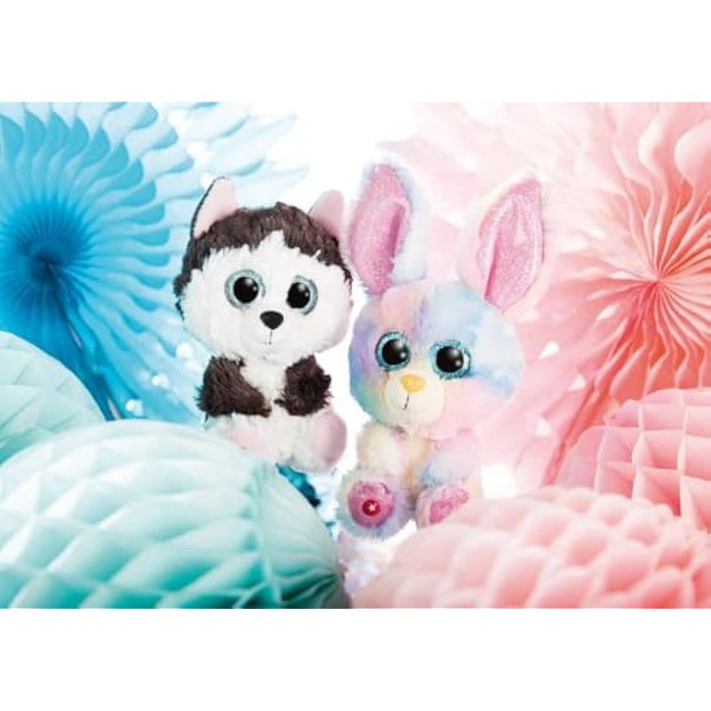 Nici Glubschis Bunny Rainbow Candy Plush - 15cm Grey Stuffed Animal