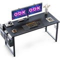 ODK Computer Writing Desk | Home Office PC Table with Storage - Black