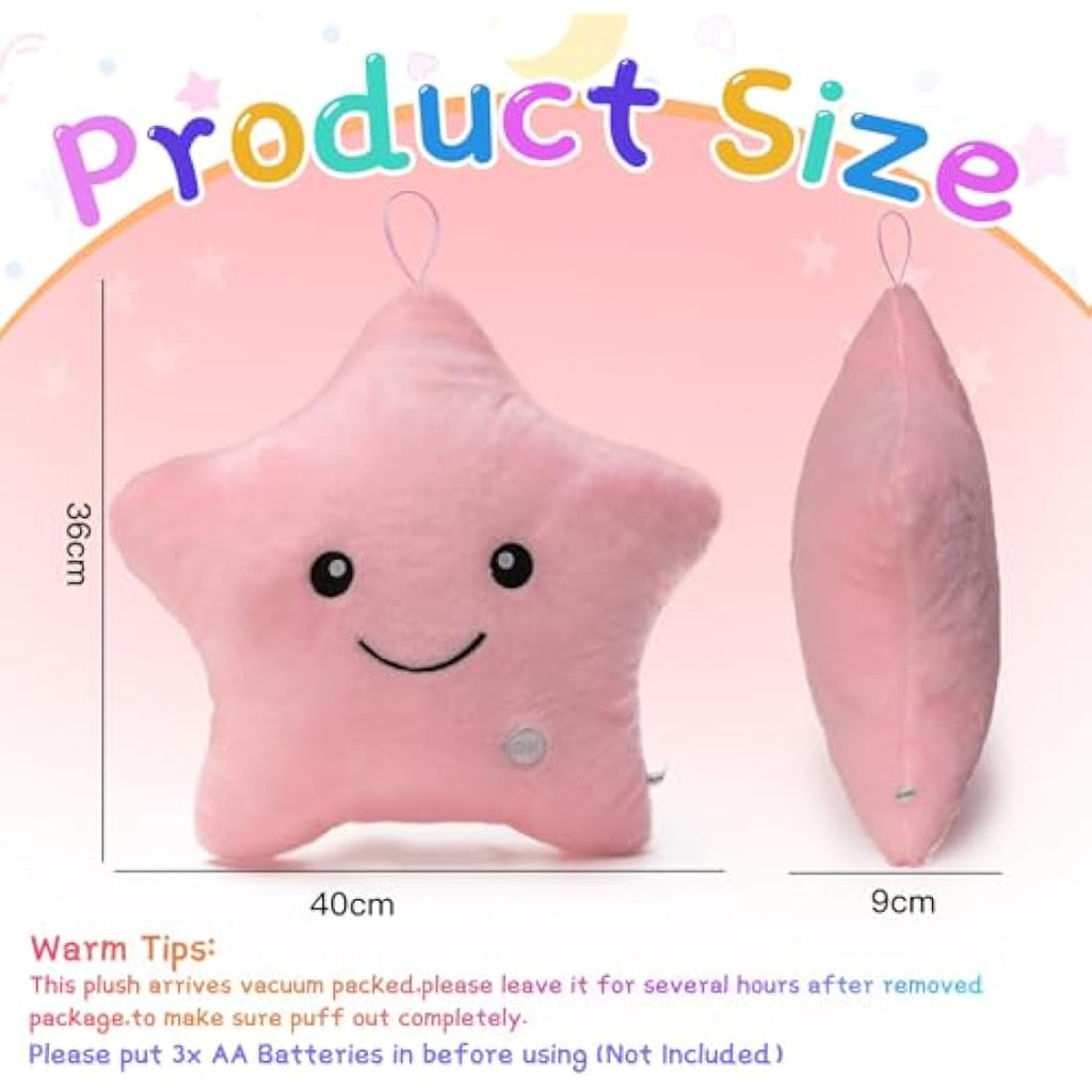 NYOBABE Light Up Star Sensory Plush - Autism Sleep Aid Toy for Kids, Pink