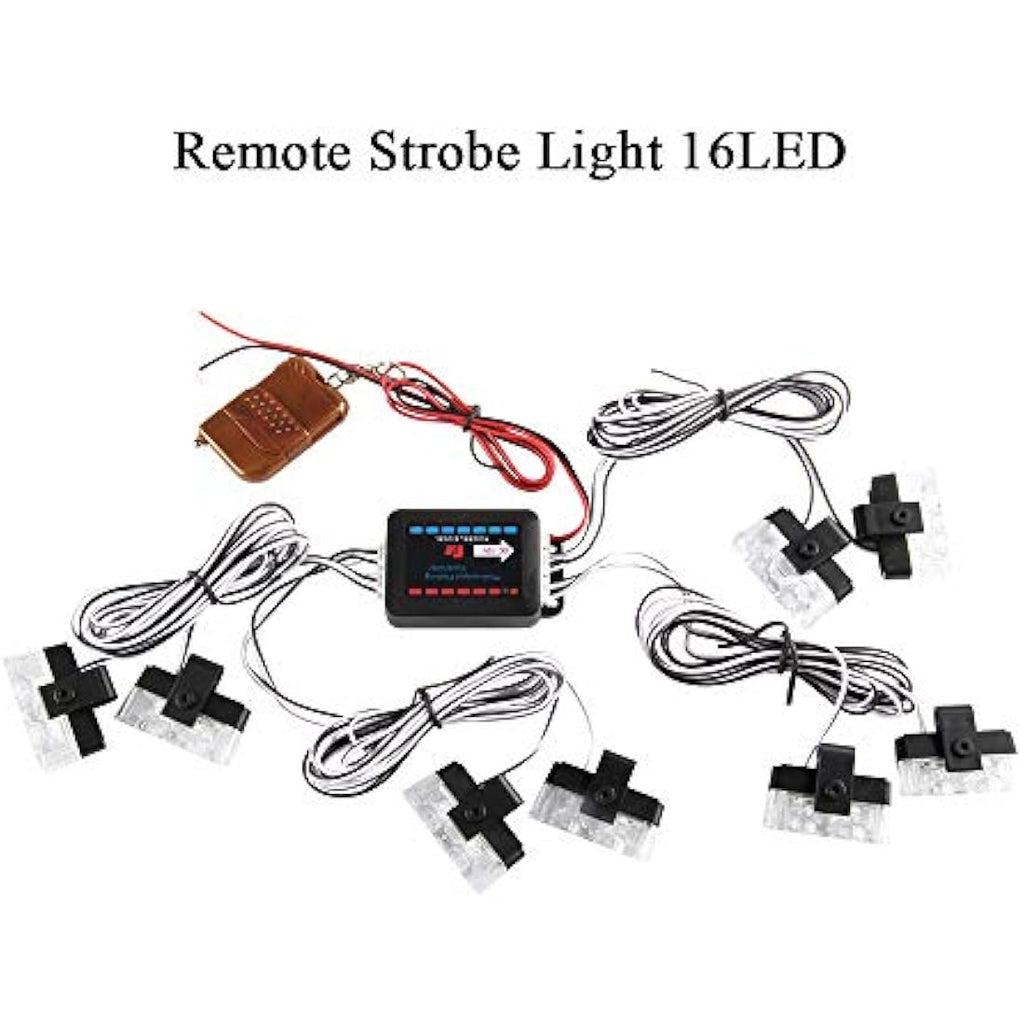 8-in-1 LED Emergency Strobe Lights for Trucks - Red & Blue