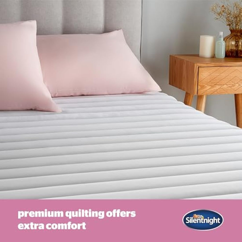 Silentnight Quilted Mattress Protector – King White Extra Deep Fit