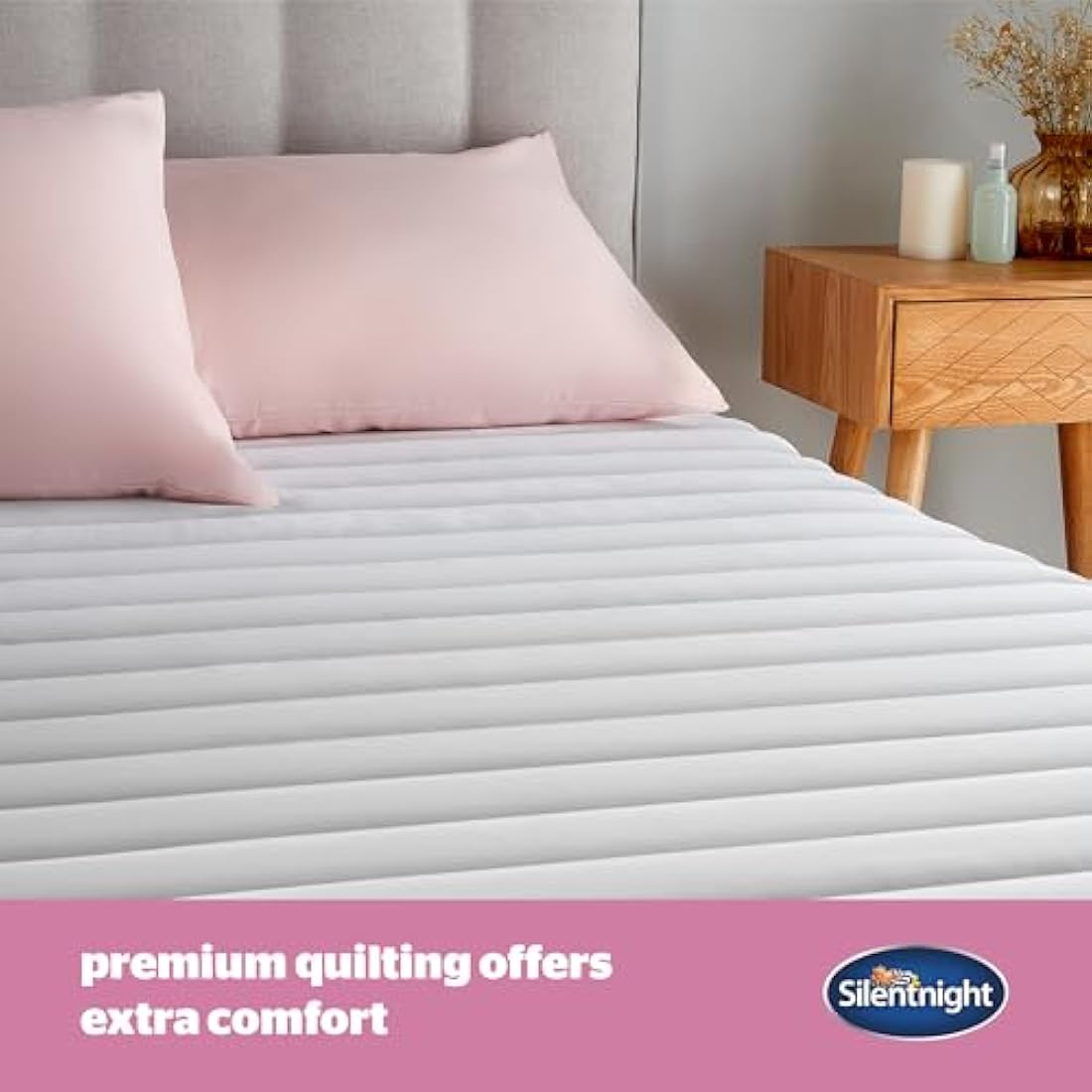 Silentnight Quilted Mattress Protector – King White Extra Deep Fit