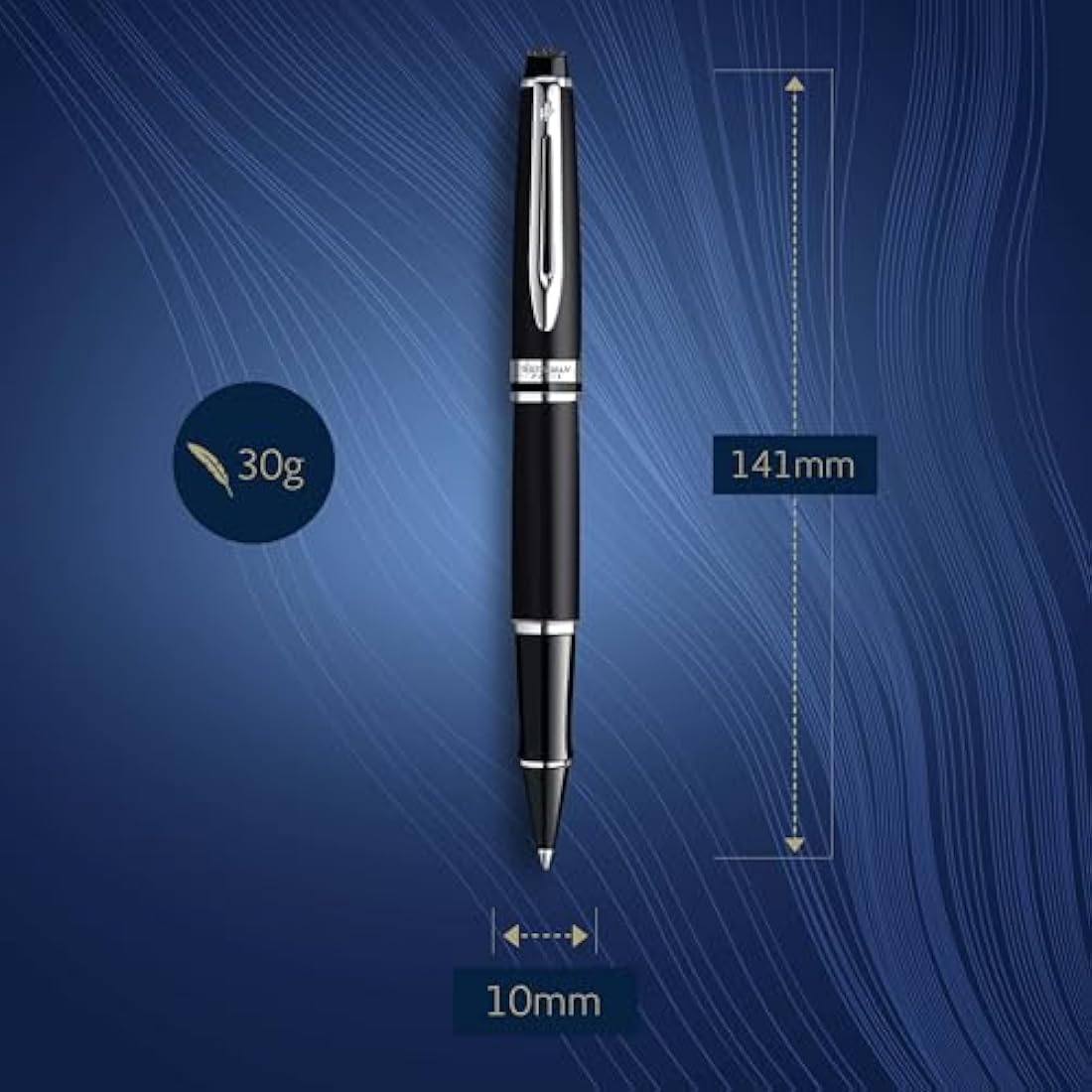 Waterman Expert Rollerball Pen – Matte Black with Chrome Trim, Fine Point