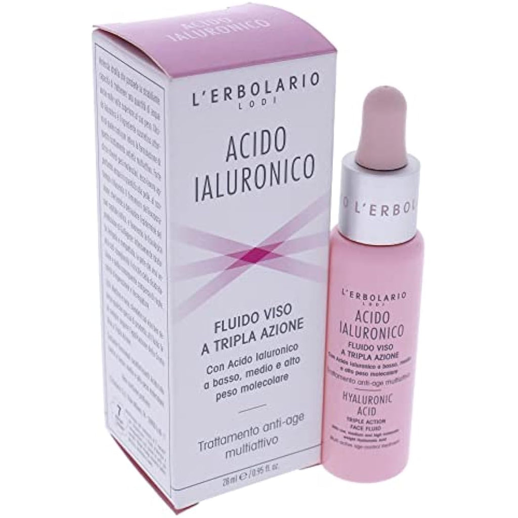 L'Erbolario Hyaluronic Acid Triple Action Face Fluid - Italian Skincare