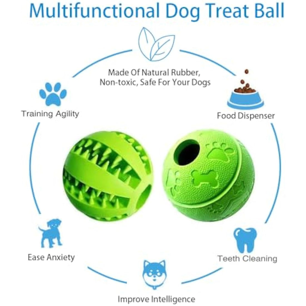 Interactive Dog Treat Toy Ball – Natural Rubber Chew Toy