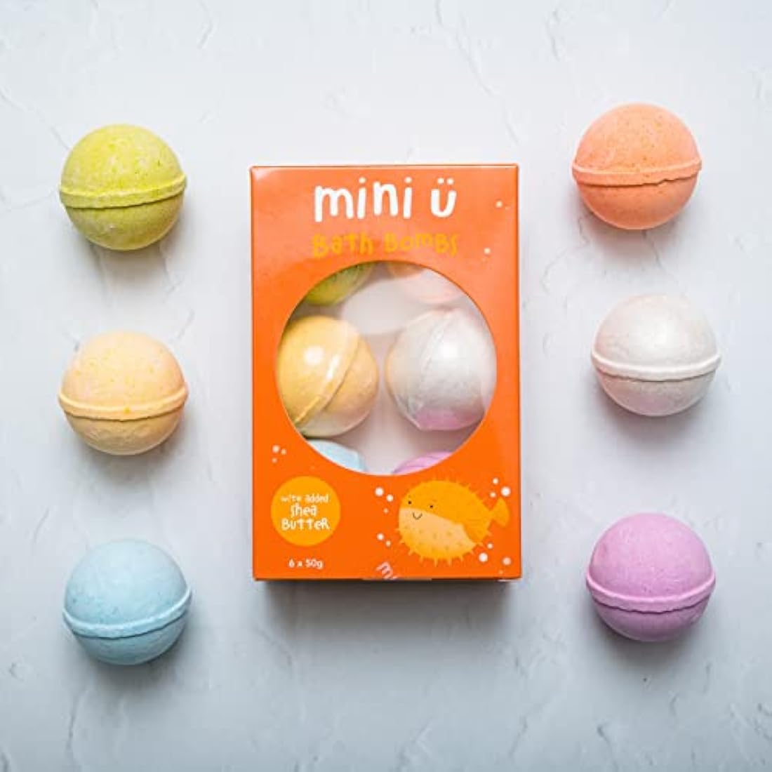 Mini U Kids Bath Bombs with Toys Inside - Shea Butter Set of 6