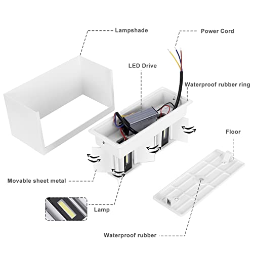 KAWELL 12W LED Wall Light – IP65 Waterproof Aluminum Up Down Sconce