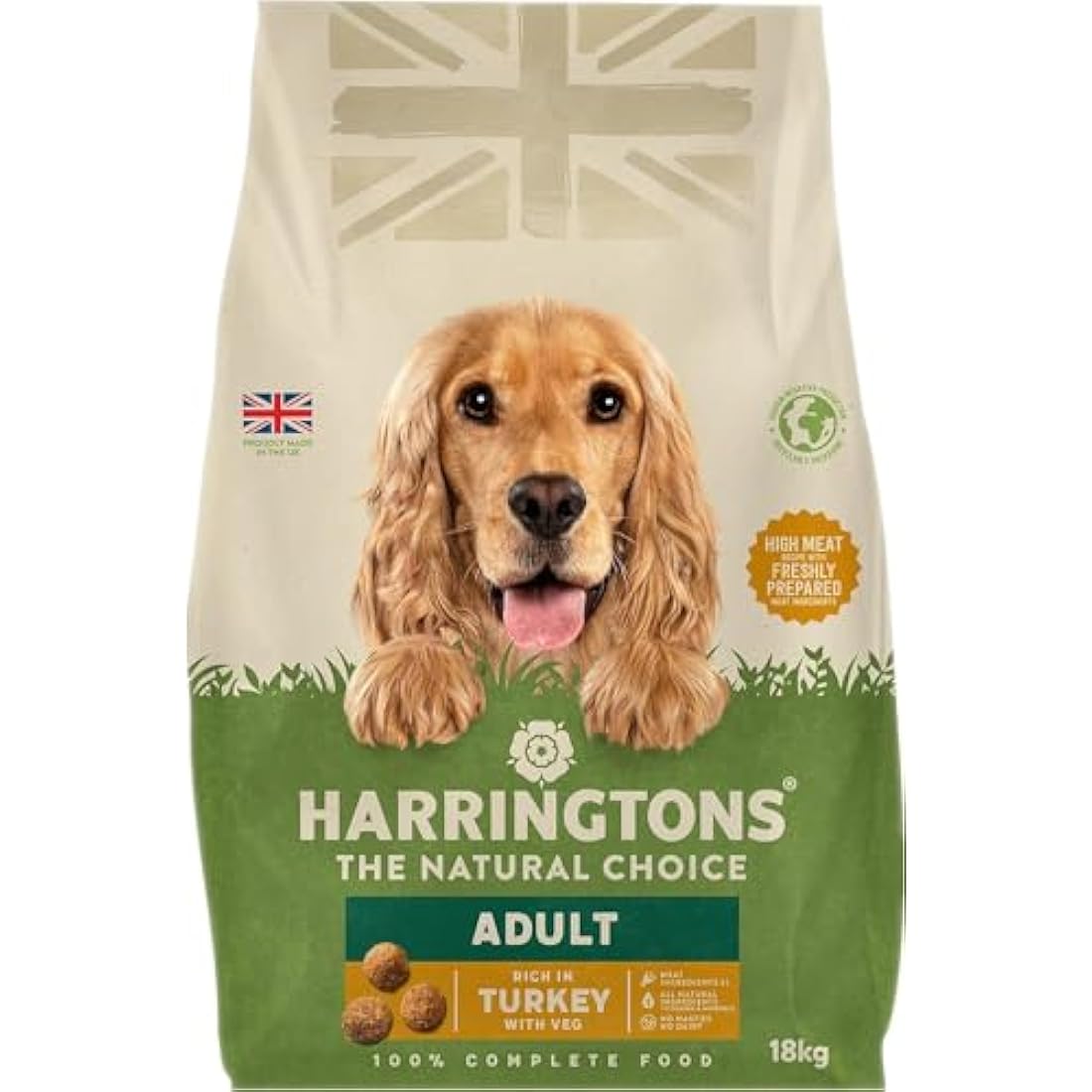 Harringtons Dry Dog Food – Natural Turkey & Veg Adult Kibble 18kg
