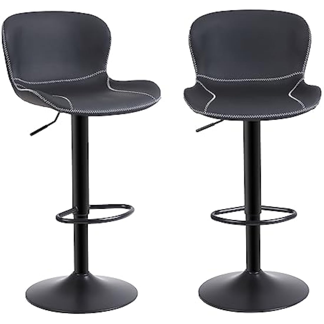 Jolof Store Swivel Bar Stools Set of 2 – Adjustable PU Leather Chairs