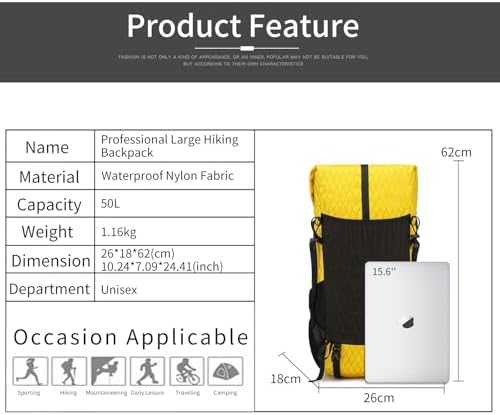 Power King 30L-40L Expandable Hiking Backpack | X-PAC Laptop Rucksack