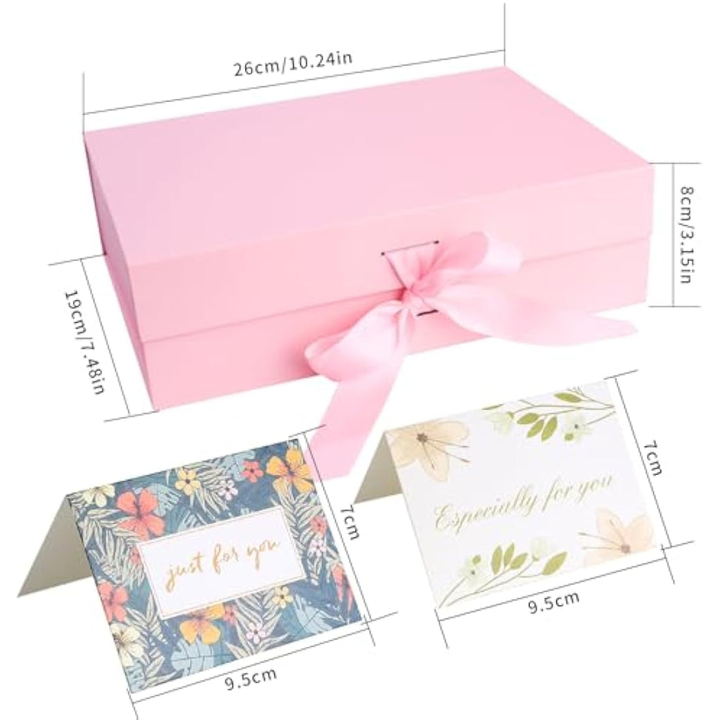 Jolof Store Pink Magnetic Gift Box with Ribbon – Large Luxury Present Box