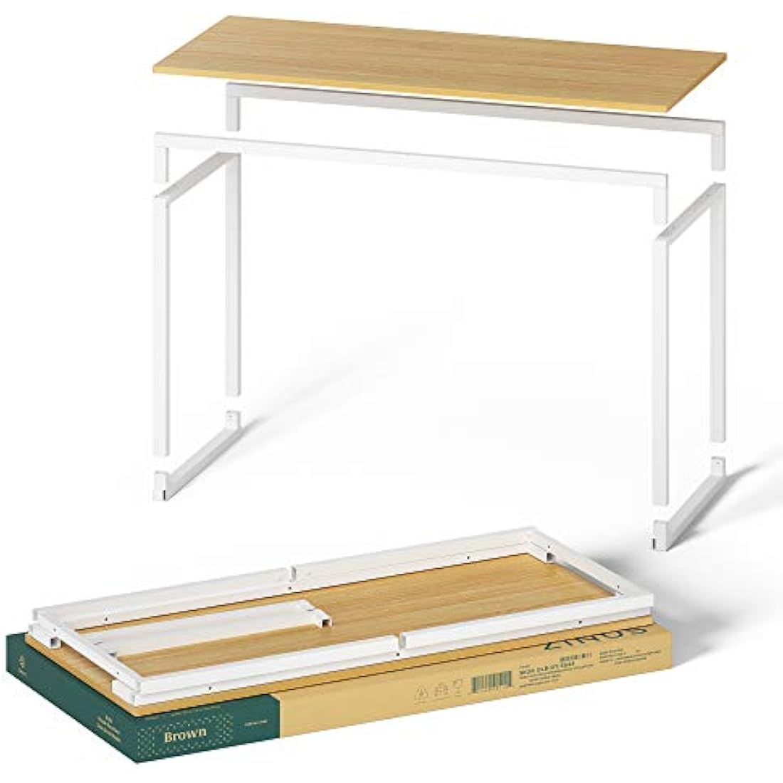 Zinus Jennifer Modern Study Desk – Metal and Wood Computer Table