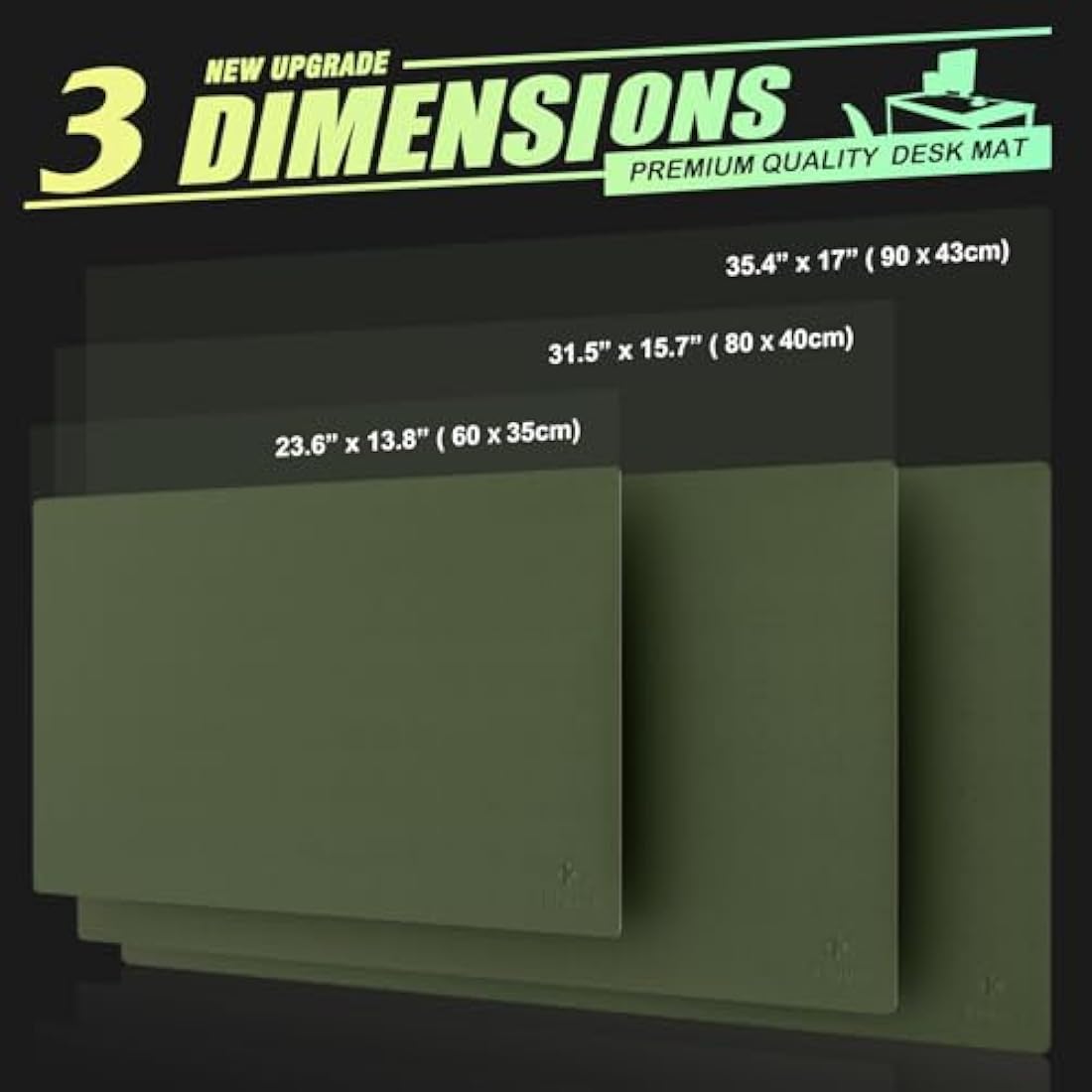 K KNODEL Leather Desk Mat | Large Office Mouse Pad & Blotter, Dark Green