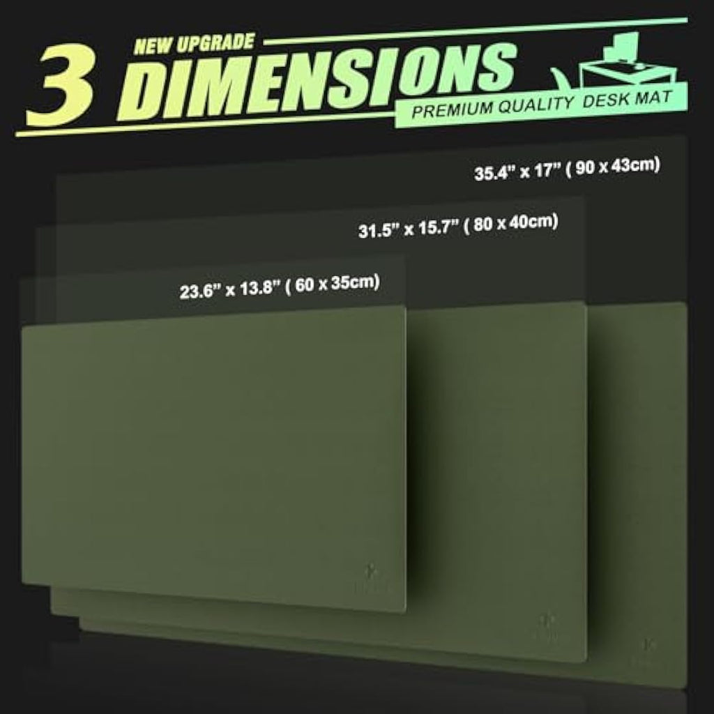 K KNODEL Leather Desk Mat | Office Mouse Pad & Writing Blotter, Dark Green