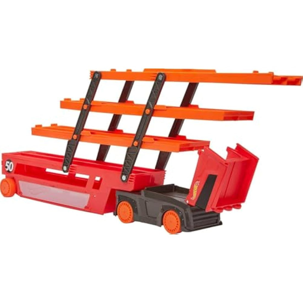 Hot Wheels Mega Hauler Red Truck - 50th Anniversary Diecast Vehicle