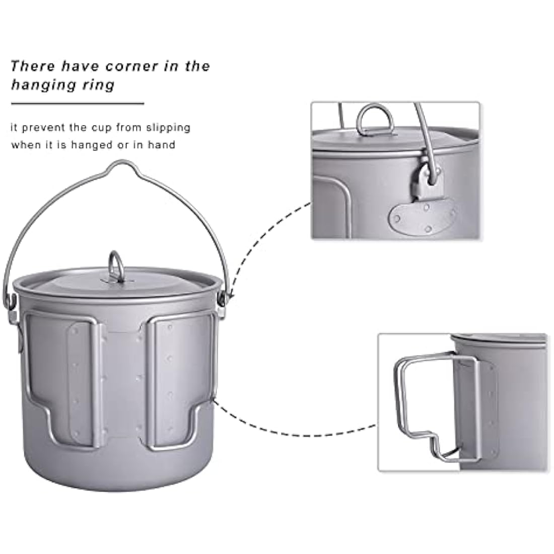 Boundless Voyage 1100ml Titanium Pot | Ultralight Camping Mug Set
