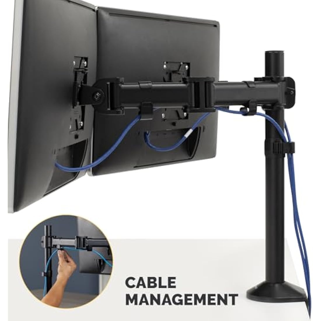 Fellowes Reflex Dual Monitor Arm – Ergonomic Desk Mount for 30" Screens