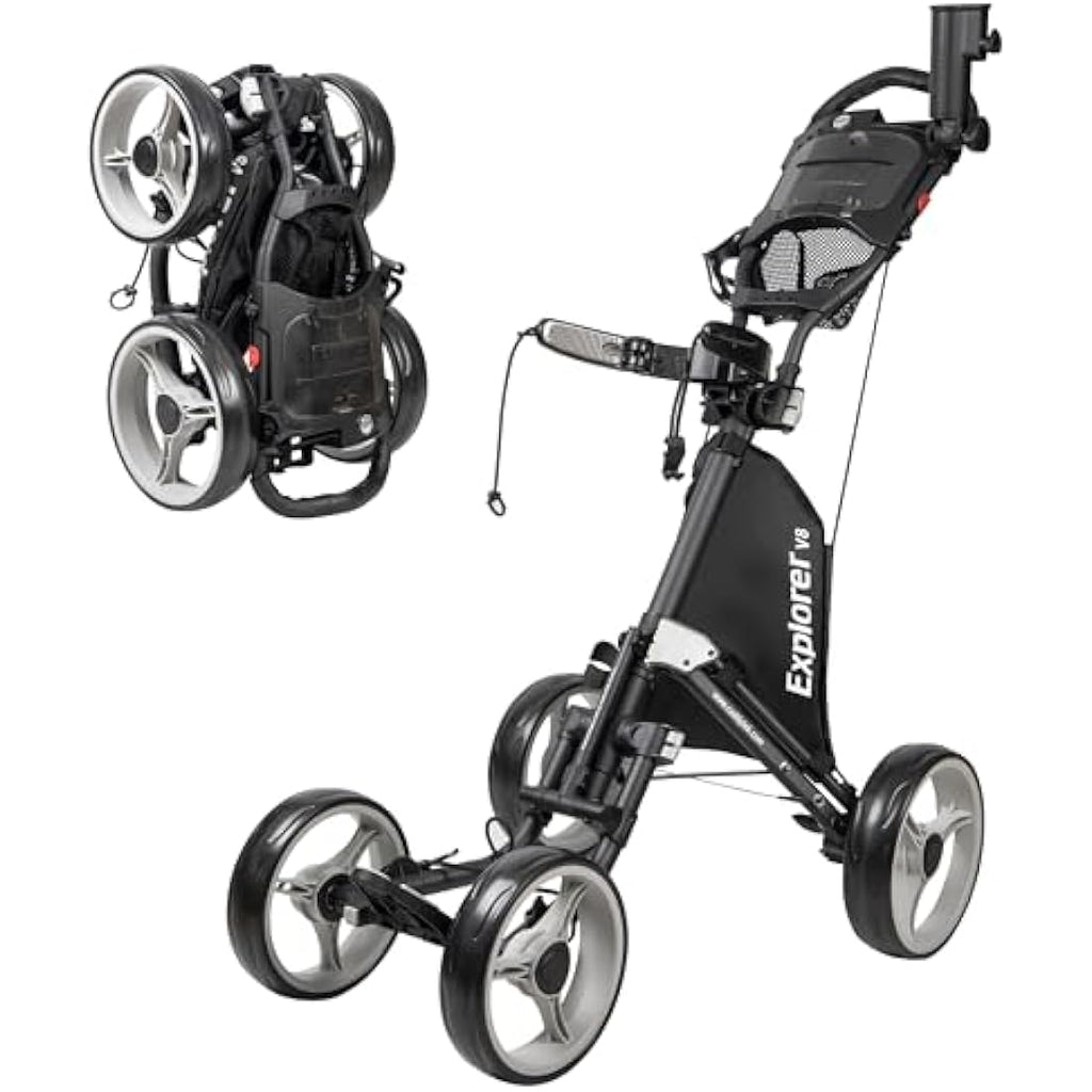 Caddytek Explorer V8 4-Wheel Golf Push Cart – Lightweight Aluminum