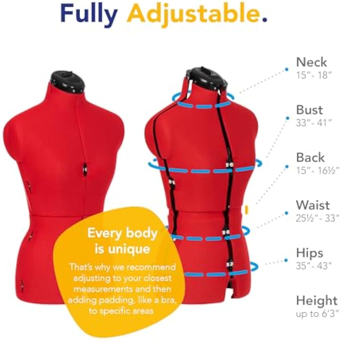 Adjustoform Sew Simple Adjustable Dress Form - Poppy Red (Size 8-16)