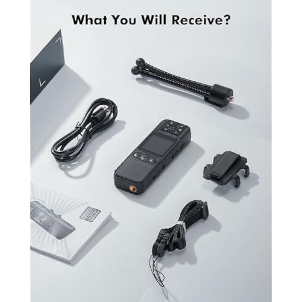 BOBLOV A26 Body Camera – 1080p Night Vision Wearable Cam with 64GB