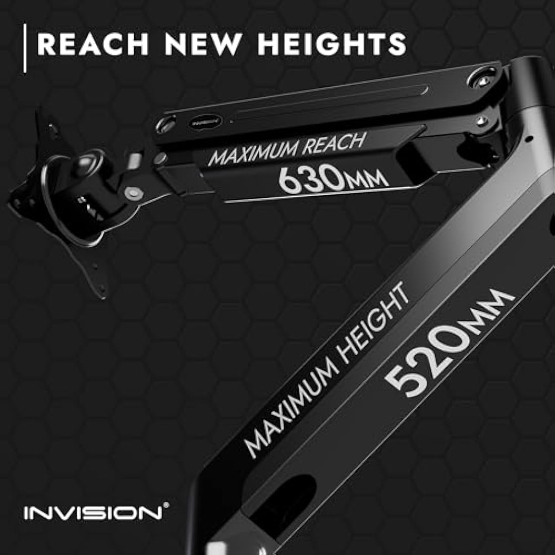 Invision MX450 Gas Spring Monitor Arm for 24-40 Inch Screens | VESA Mount