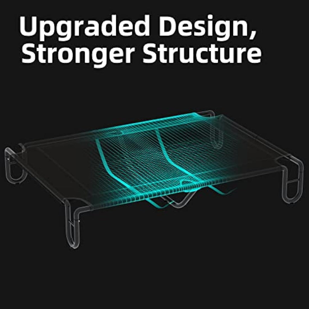FAYDUDU Elevated Dog Bed – Portable Cooling Raised Pet Cot, Black, XL