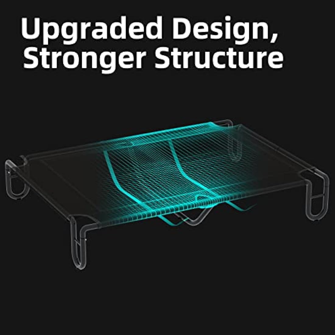 FAYDUDU Elevated Dog Bed – Portable Cooling Raised Pet Cot, Black, XL