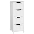 Yaheetech Slim Bathroom Floor Cabinet Freestanding with 4 Drawers, White - image 1