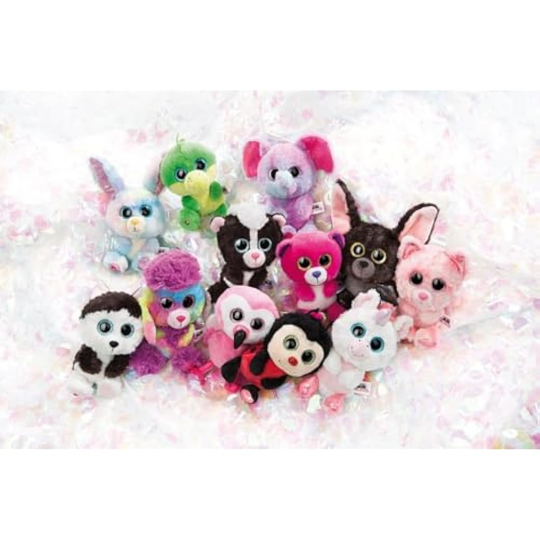 Nici Glubschis Bunny Rainbow Candy Plush - 15cm Grey Stuffed Animal