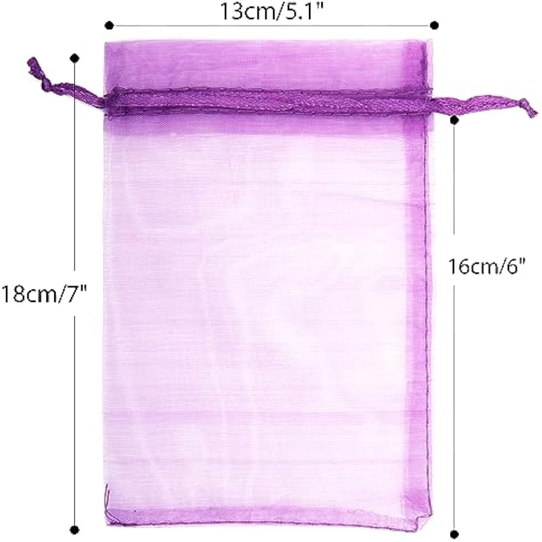 G2PLUS Purple Organza Gift Bags – 100 PCS Large Mesh Jewelry Pouches