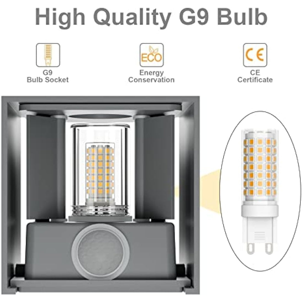 Klighten Outdoor Wall Light with Motion Sensor - IP54 Waterproof Grey 2PCS