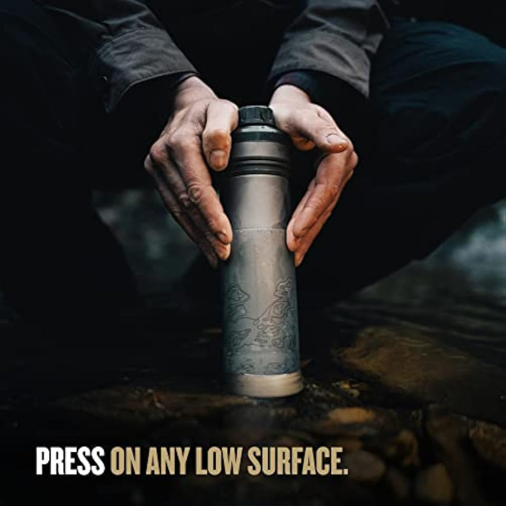 GRAYL UltraPress Titanium Water Purifier – Covert Black Survival Gear