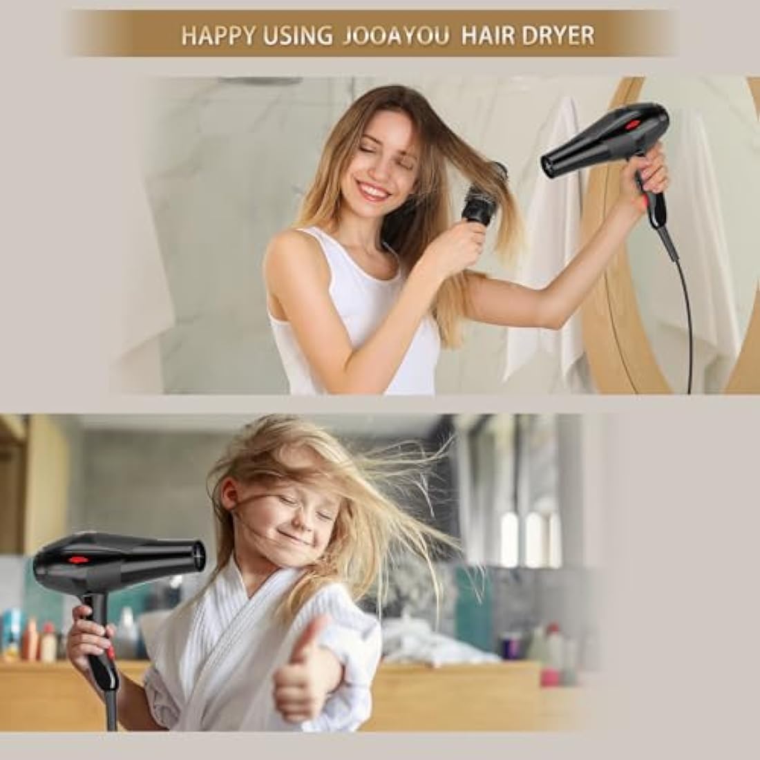 Jooayou 3000W Ionic Hair Dryer | Professional Fast Drying Blow Dryer
