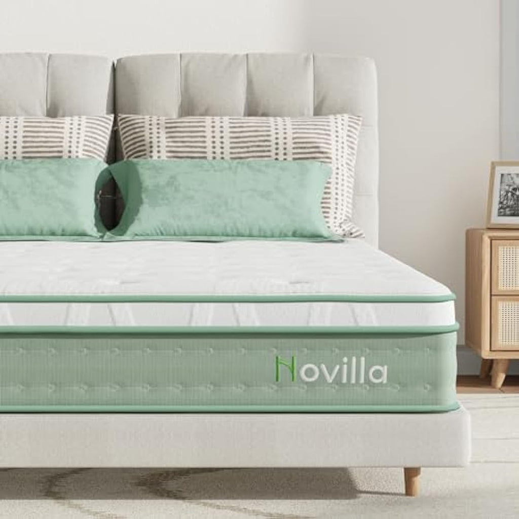 Novilla King Size Hybrid Mattress – 9.8 Inch Gel Memory Foam