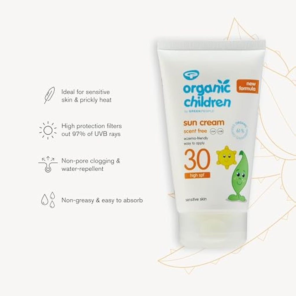 Green People Organic Children Sun Cream SPF30 – Scent Free Vegan 150ml