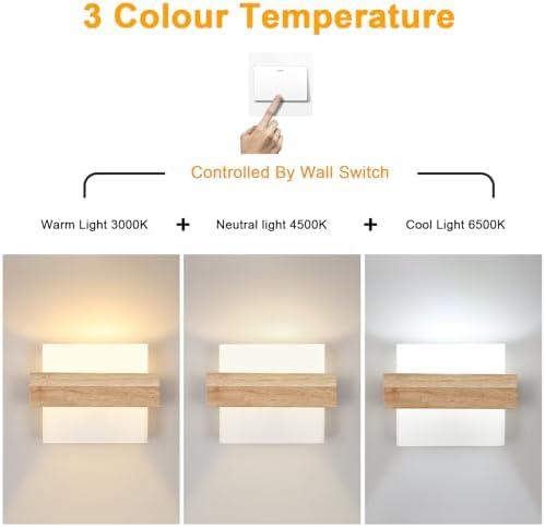 DELIPOP Wooden Wall Sconce | Modern E27 Glass Globe Indoor Wall Light