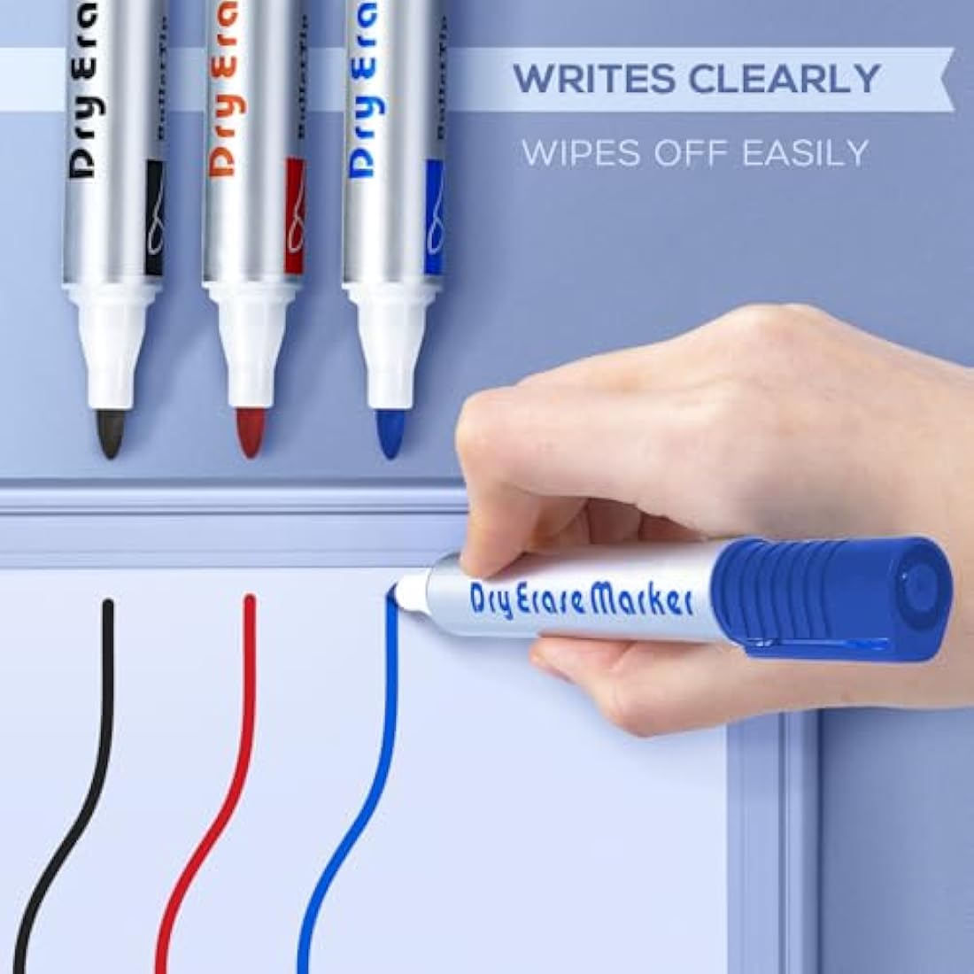 Maxtek Dry Erase Markers - 12 Pack Low-Odor Whiteboard Pens, Bullet Tip