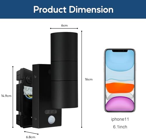 Kerry Motion Sensor Outdoor Wall Lights - IP65 Black 2 Pack