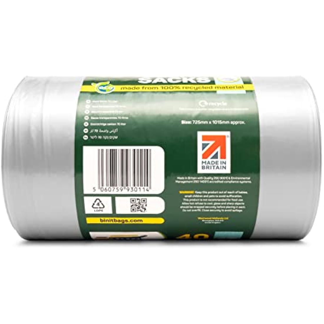 Jolof Store 70L Clear Recycling Sacks – Strong Recycled Bin Liners