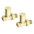 Jolof Store Brushed Brass Straight Radiator Valve Pair – Modern Plumbing