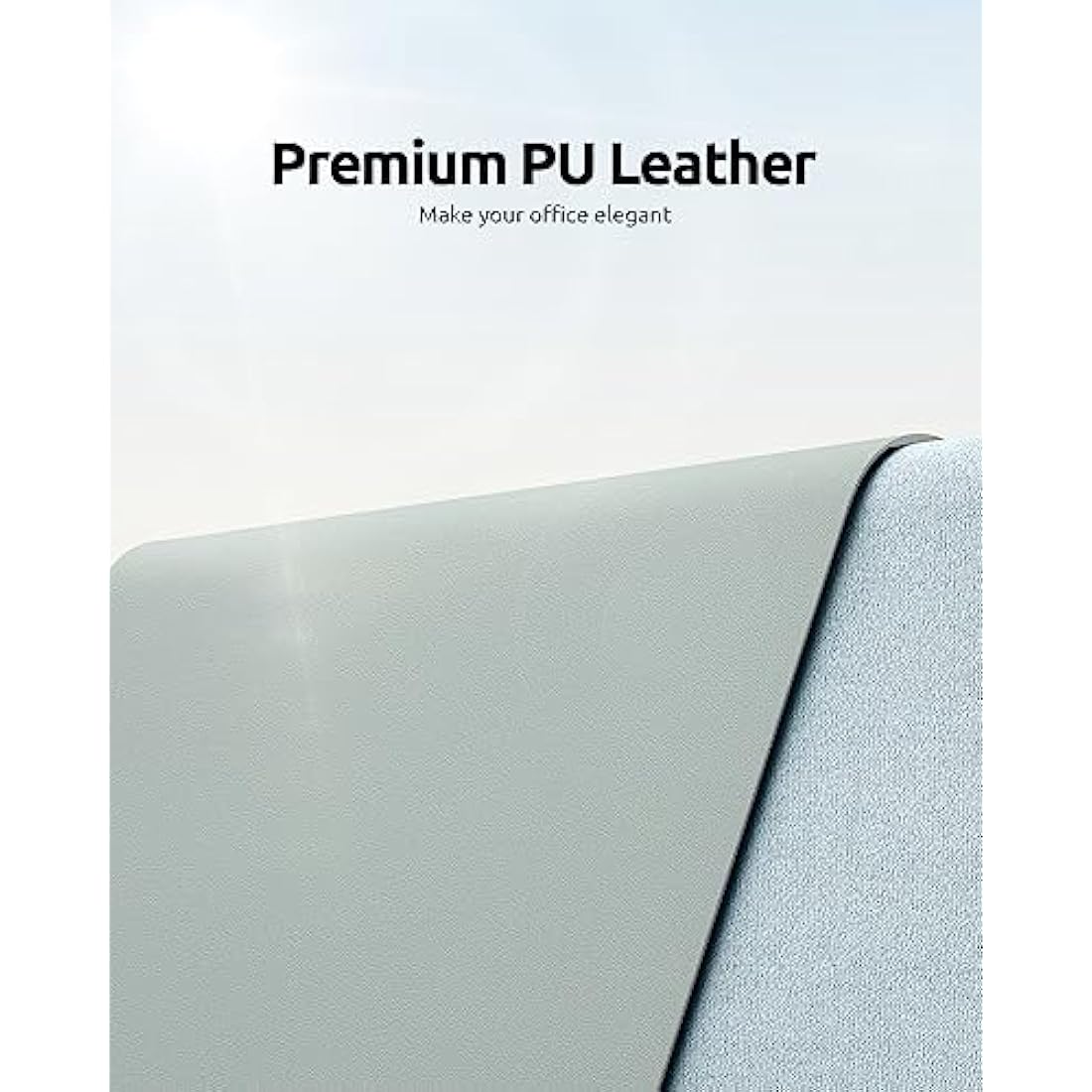 YSAGi PU Leather Desk Mat – Non-Slip Waterproof Mouse Pad, Grayish Green