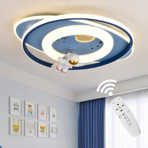 GHiycotdl Astronaut LED Ceiling Light – 58cm Dimmable Kids Room Lamp