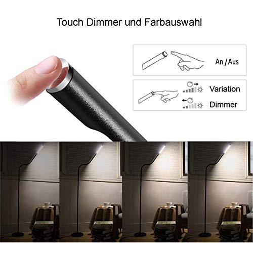 LIGHTEU LED Floor Lamp – 6W Dimmable Reading Light with Touch Sensor