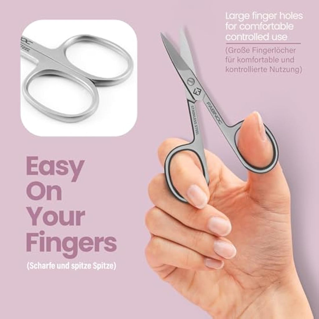 FABINOC Curved Nail Scissors - German Stainless Steel Grooming Tool