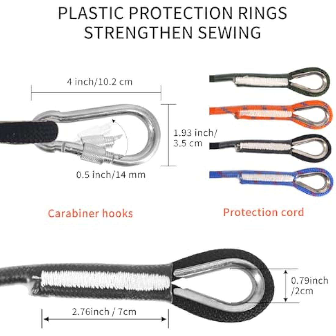 NewDoar 10mm Static Climbing Rope – 18KN Safety Cord with 2 Carabiners